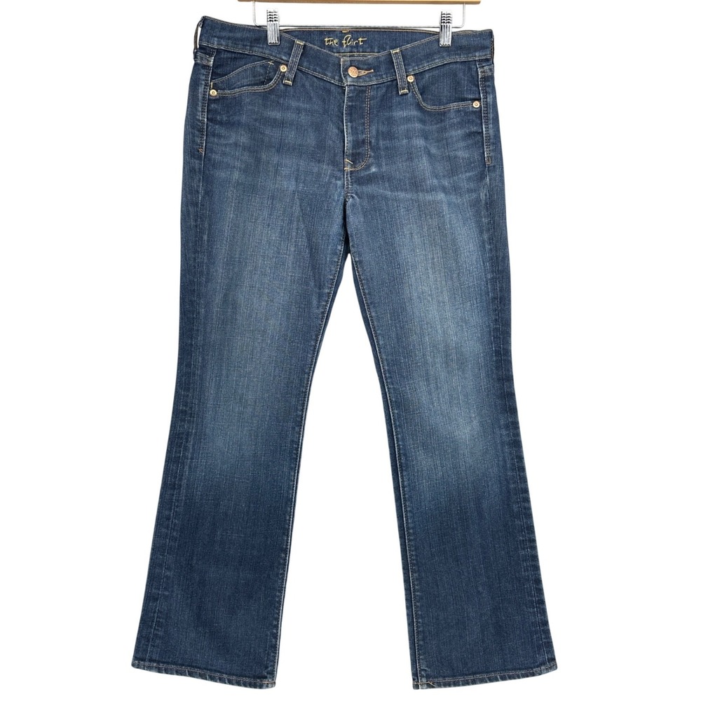 Y2K Old Navy The Flirt Bootcut Jeans Dark Wash Blue Denim 33x29 Flared Western